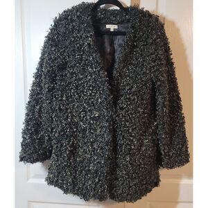 Max Studio 9708z29 Womens Brown Curly Faux Fur‎ Coat Jacket-size Medium